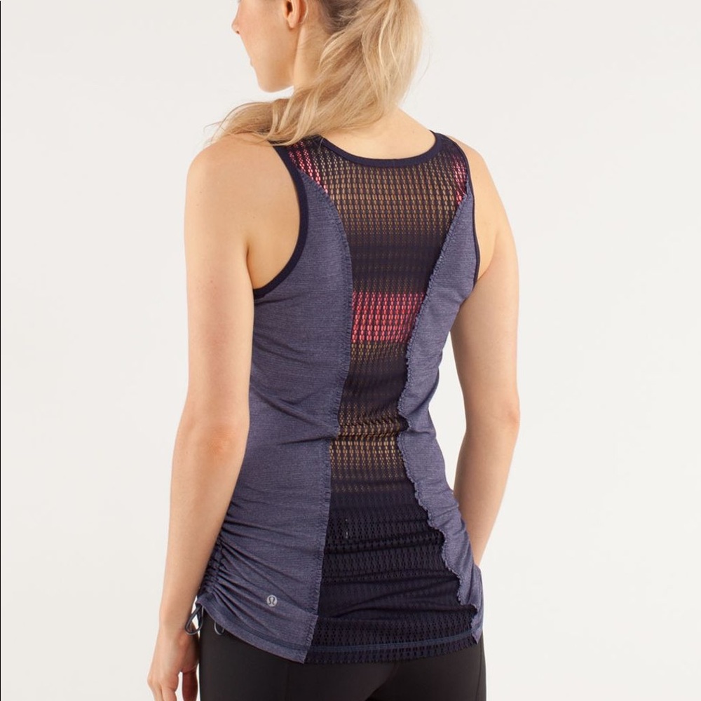 Lululemon Run Tie and Fly Gray and Black Tank